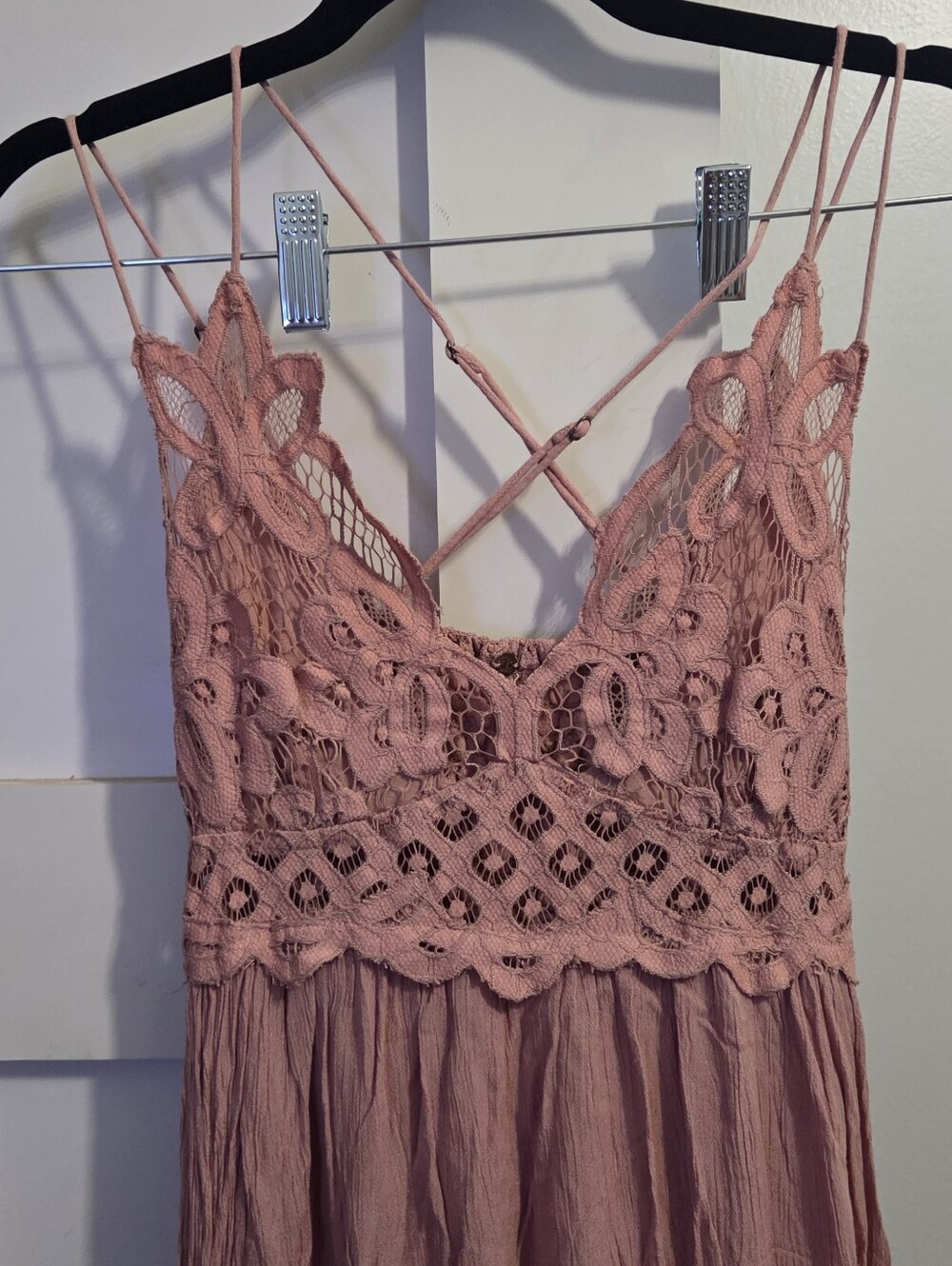 Free People One - Romantic Lace Bodice Maxi Dress in Dusty Rose - Picture 3 of 6